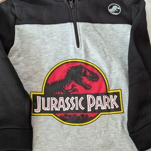 Jurassic Park Kids Gray and Black Half-Zip Hoodie Size 10/12